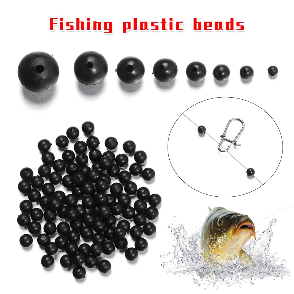 Fishing Lure Soft Plastic - Perles de pêche noires rondes souples