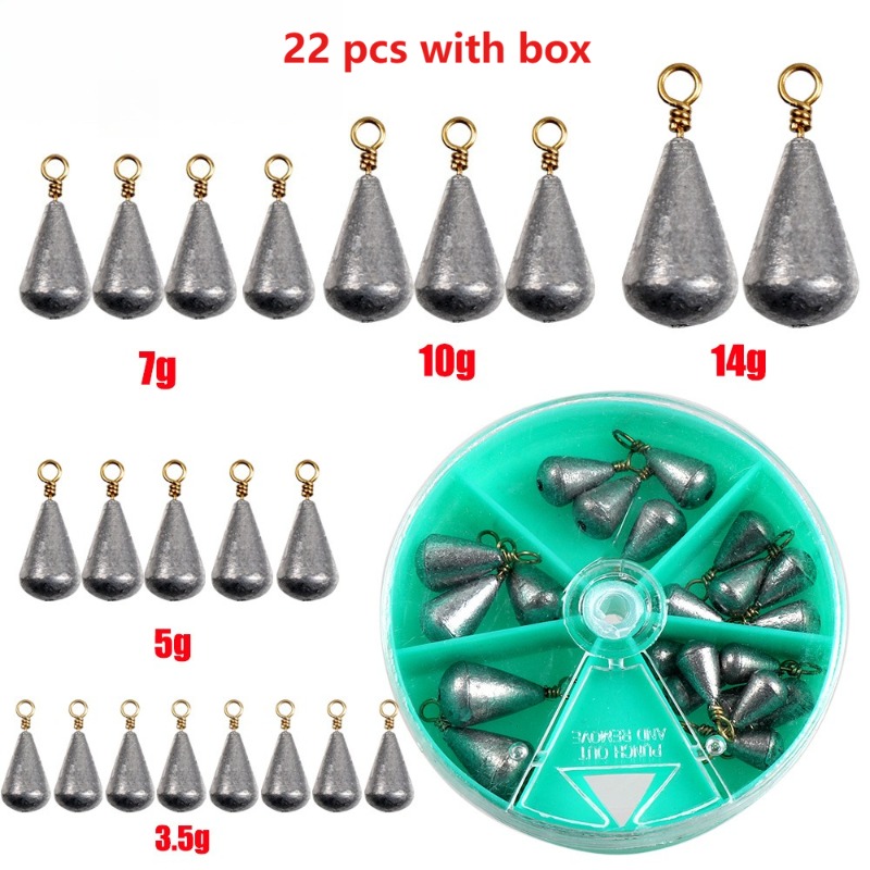 Fishing Lure Spinnerbait - 22 pièces avec boîte Plombs de
